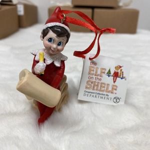 Department 56 Elf on a Shelf Christmas Ornament Scout Elf Checking the List